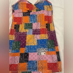 SHEIN Size XL Patchwork Bandana Print Slip Dress - Multicolor